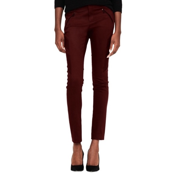 CLUB MONACO Judith  Moto Skinny Red Pants - Picture 1 of 14